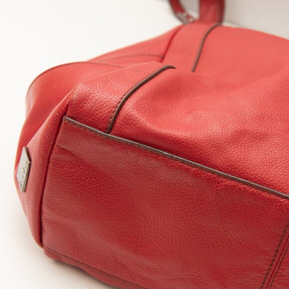 Kooba Shoulder Bag Pebbled Leather Convertible Side Panels Red - Picture 15 of 16